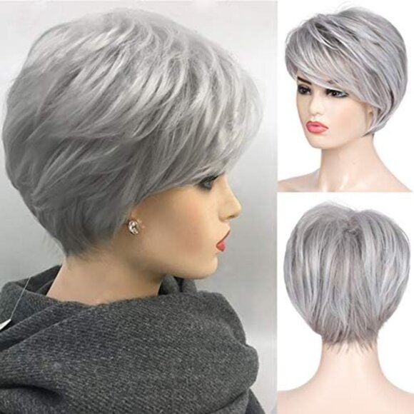 Natural Synthetic Wig with Bangs Heat Resistant main image 6